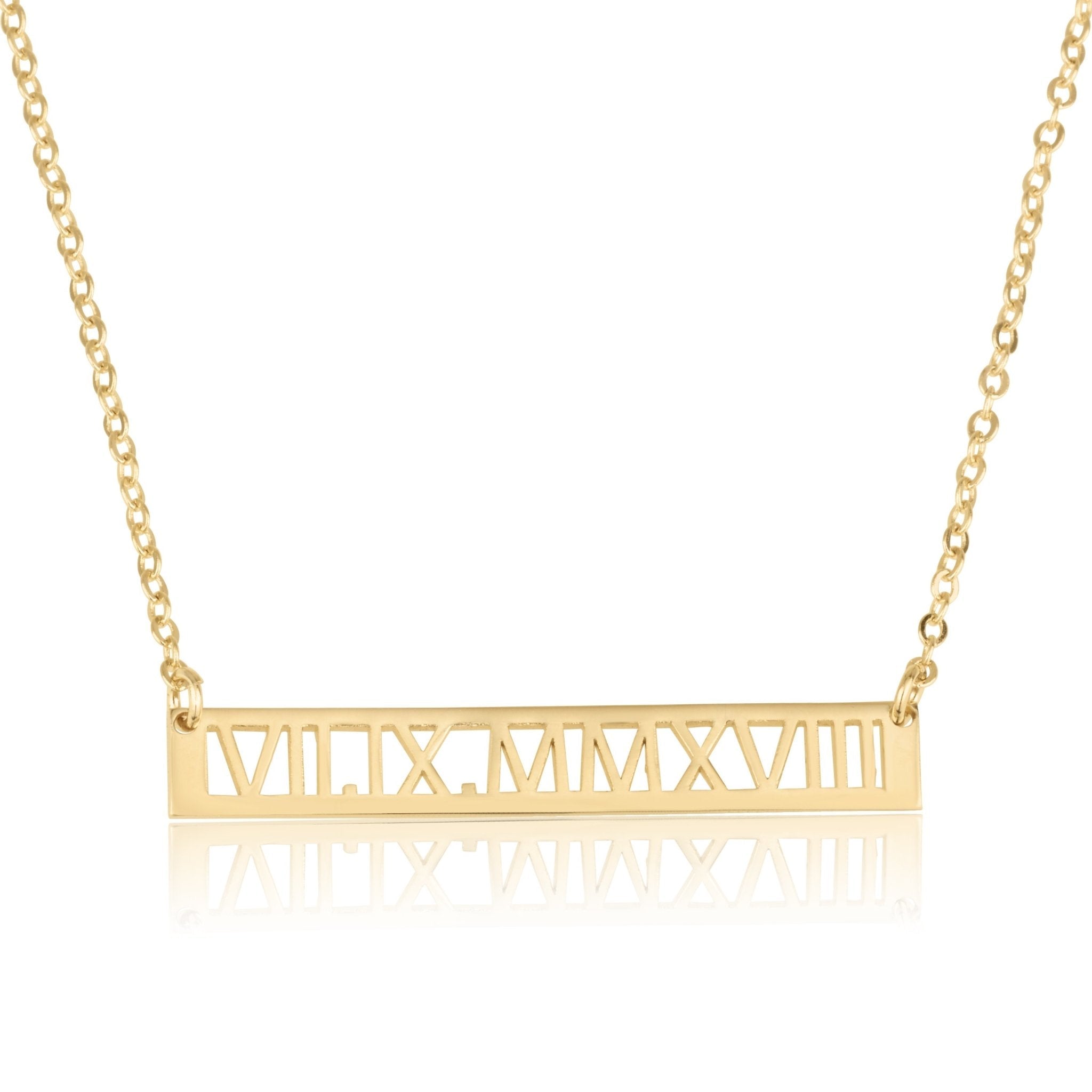 Roman Numeral Bar Necklace La Vie Bien Roman Numeral Bar Necklace