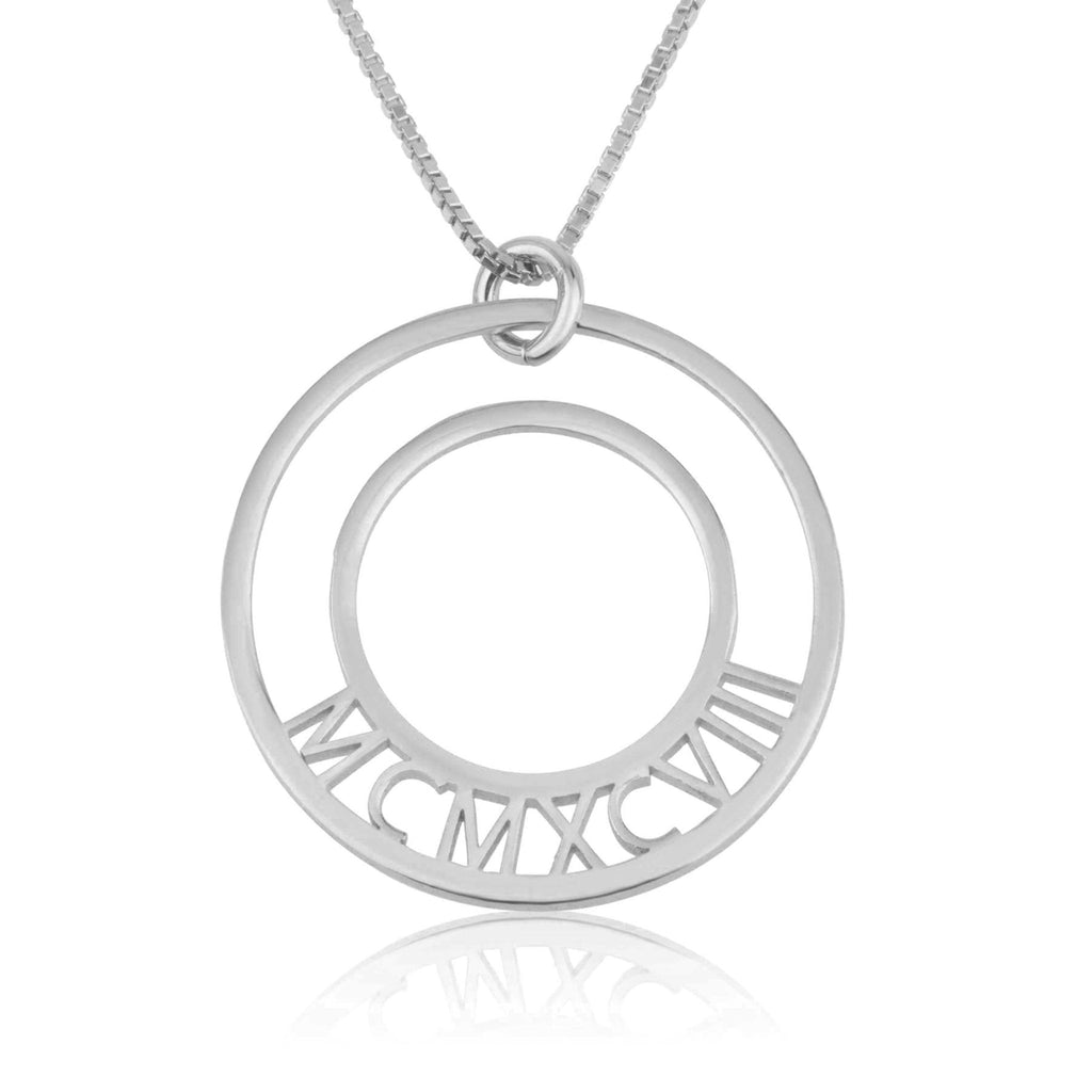 Roman Numeral Birth Year Circle Necklace La Vie Bien Roman Numeral Birth Year Circle Necklace
