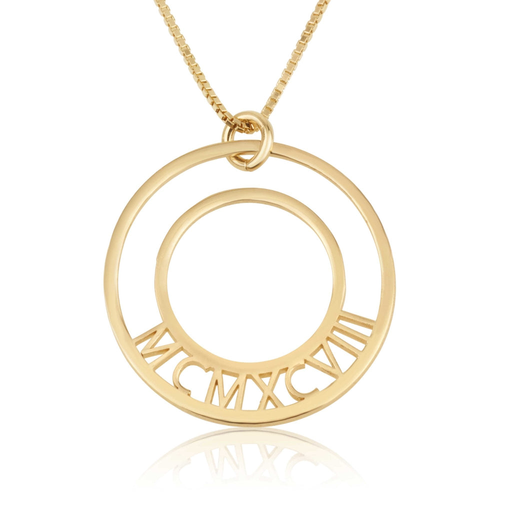 Roman Numeral Birth Year Circle Necklace La Vie Bien Roman Numeral Birth Year Circle Necklace