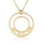 Roman Numeral Birth Year Circle Necklace La Vie Bien Roman Numeral Birth Year Circle Necklace