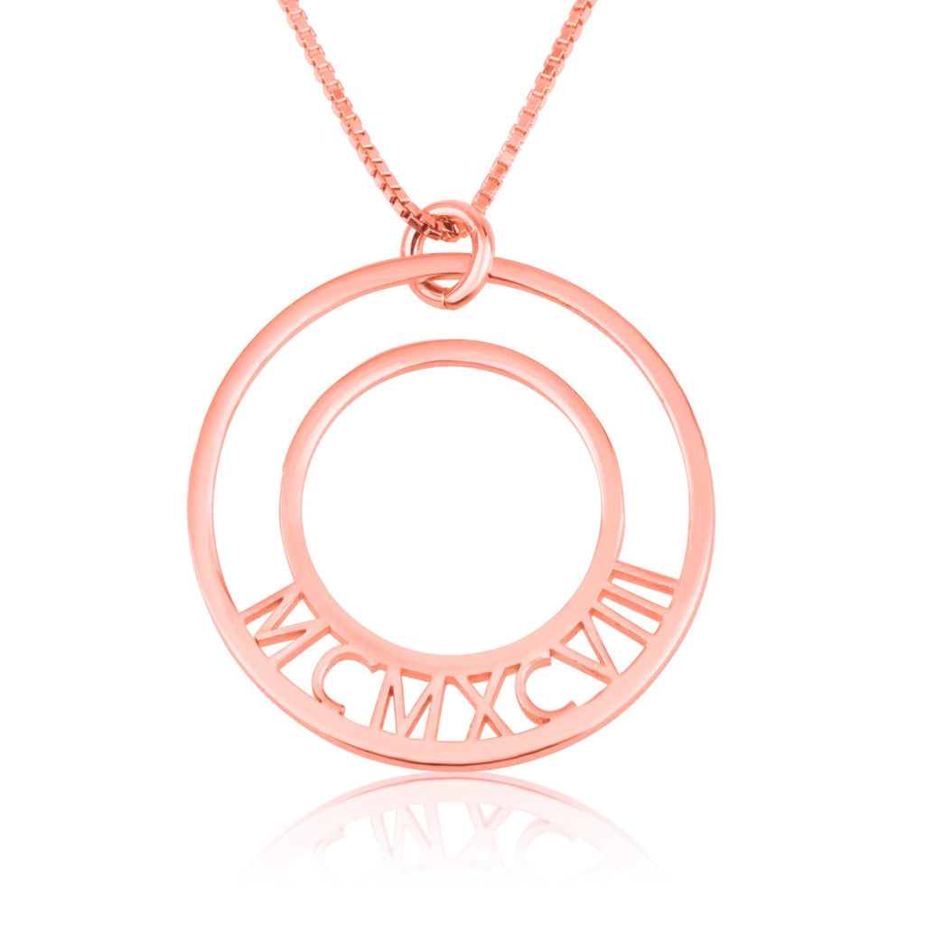 Roman Numeral Birth Year Circle Necklace La Vie Bien Roman Numeral Birth Year Circle Necklace