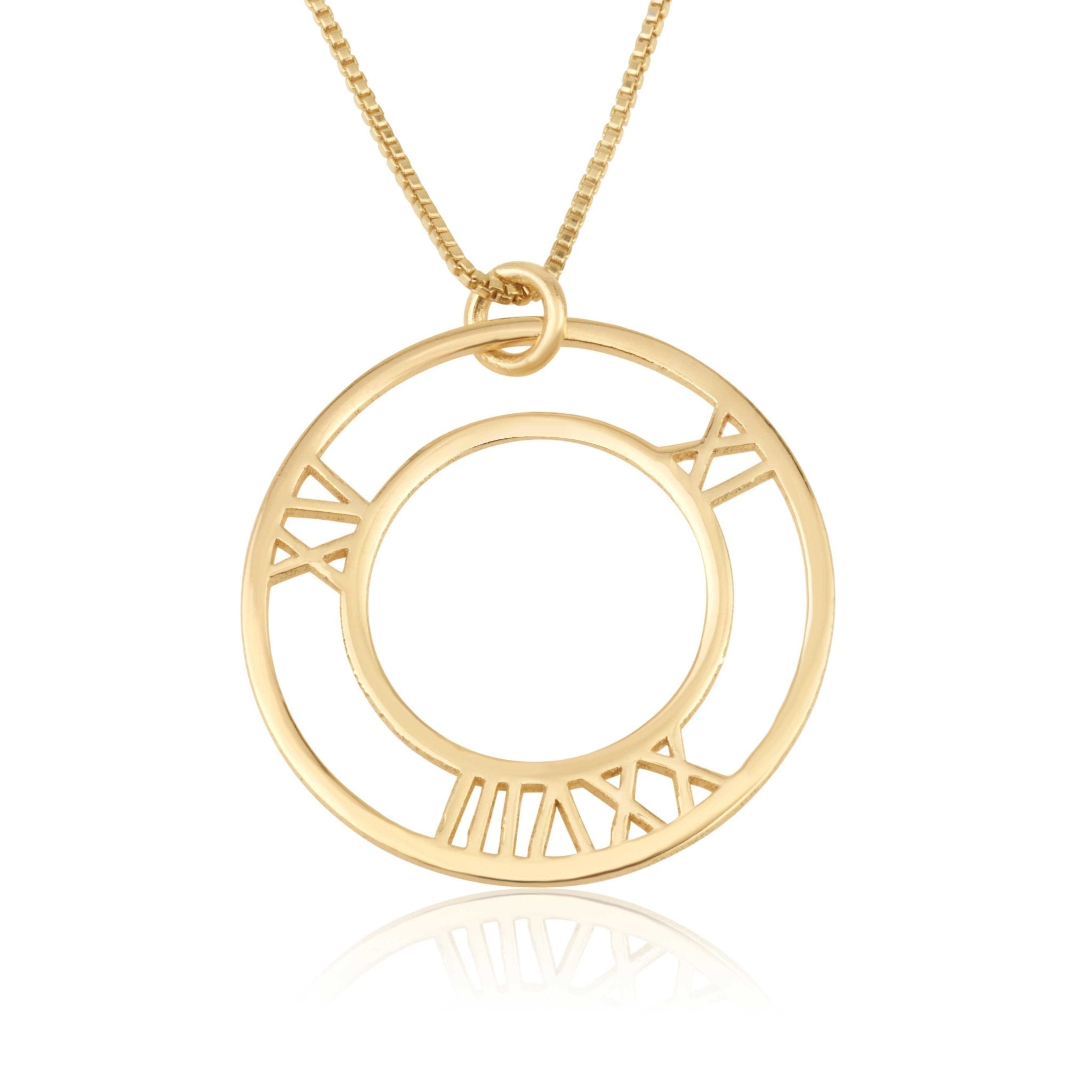 Roman Numeral Circle Necklace La Vie Bien Roman Numeral Circle Necklace