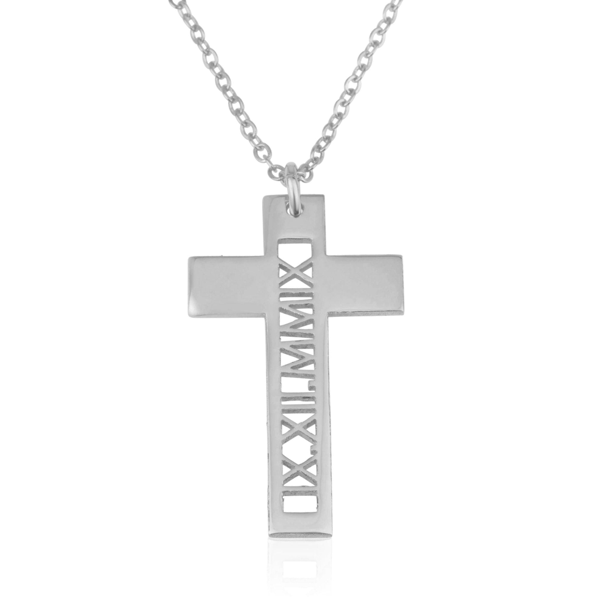 Roman Numeral Cross Necklace La Vie Bien Roman Numeral Cross Necklace