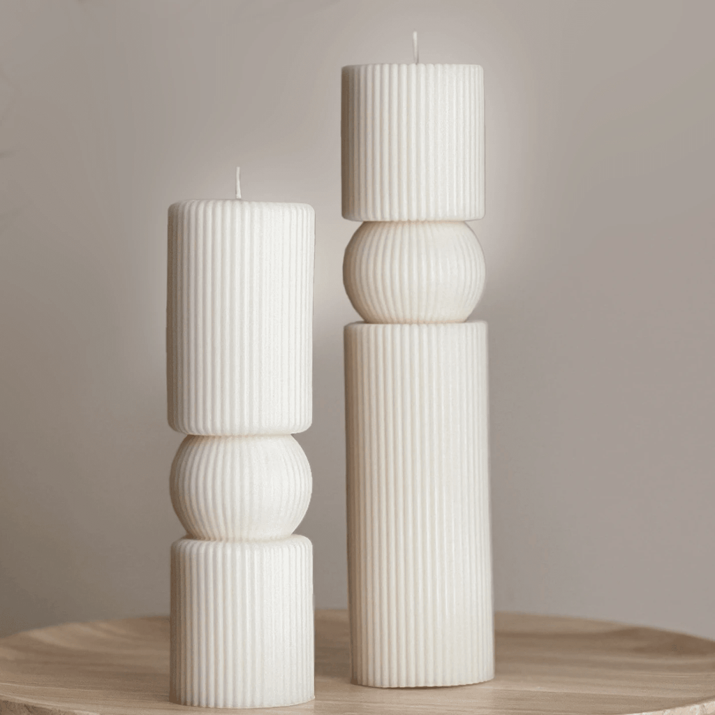 Roman Ribbed Pillar Candle