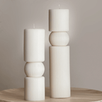 Roman Ribbed Pillar Candle
