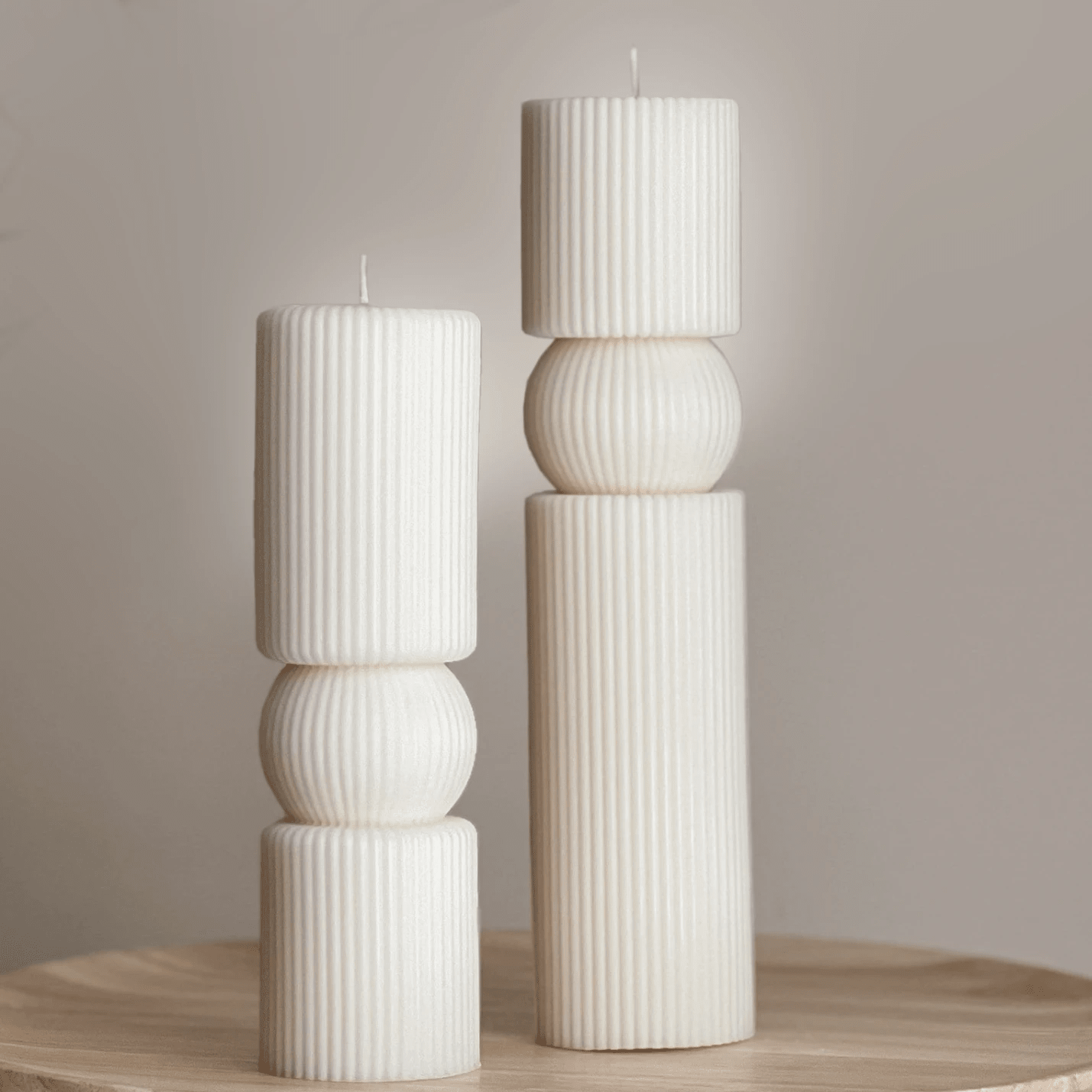 Roman Ribbed Pillar Candle