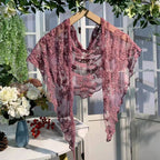 Romance Novel Heroine Blossom Embroidered Floral Lace Small Shawl Scarf or Shrug by The Bullish Store