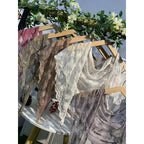 Romance Novel Heroine Stemmed Flowers Embroidered Lace Small Shawl Scarf or Shrug by The Bullish Store