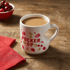 Romance Pucker Up Heart Shaped Handle Mug | Stoneware Tea Coffee Cup | 12oz mug La Vie Bien Romance Pucker Up Heart Shaped Handle Mug | Stoneware Tea Coffee Cup | 12oz