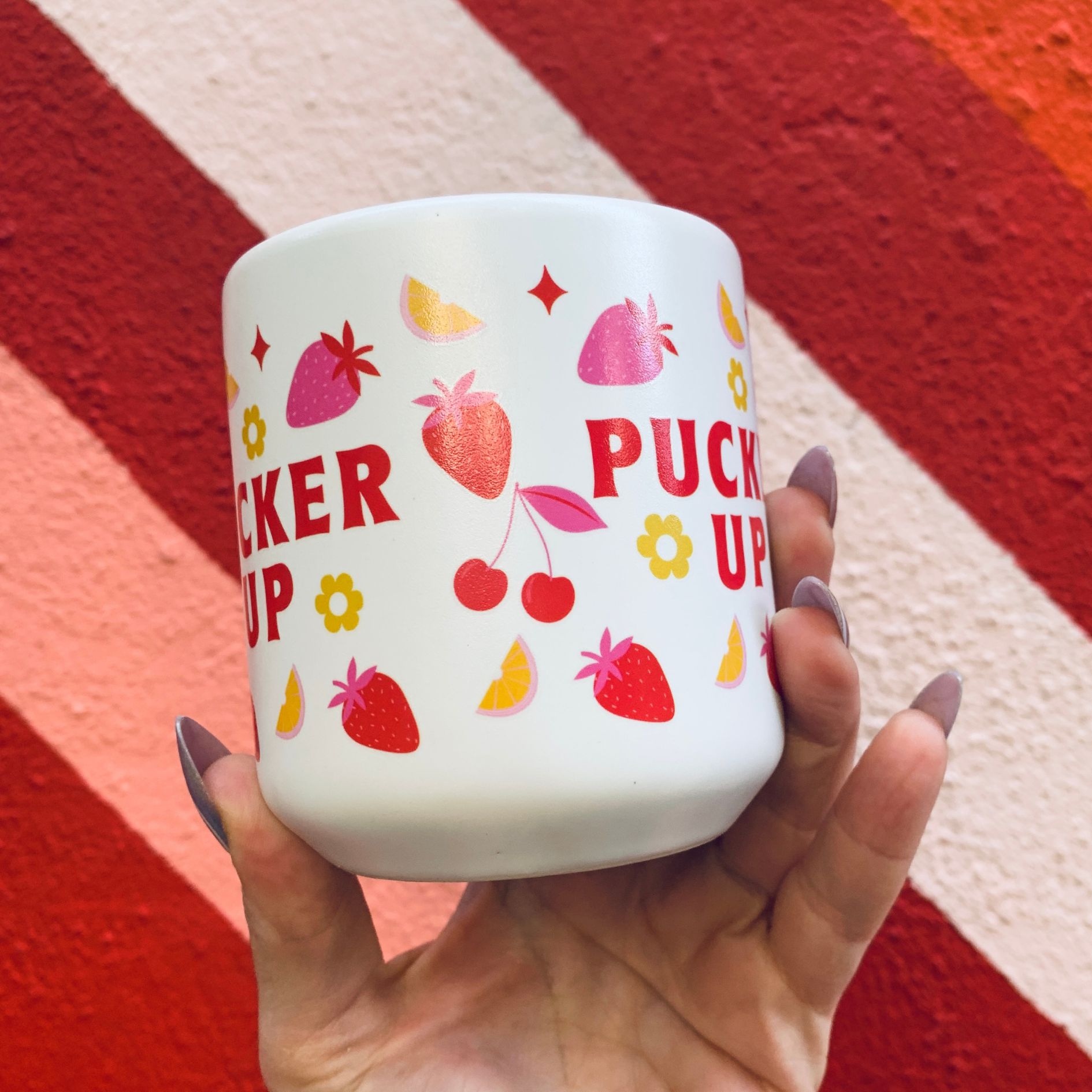 Romance Pucker Up Heart Shaped Handle Mug | Stoneware Tea Coffee Cup | 12oz mug La Vie Bien Romance Pucker Up Heart Shaped Handle Mug | Stoneware Tea Coffee Cup | 12oz