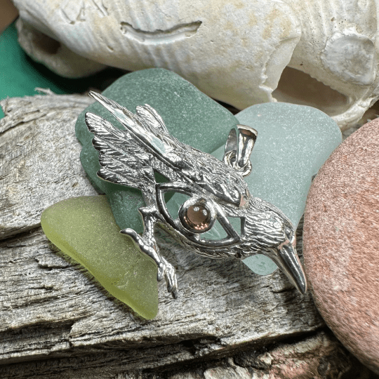 Rona Raven Necklace in Sterling Silver Pendant La Vie Bien Rona Raven Necklace in Sterling Silver