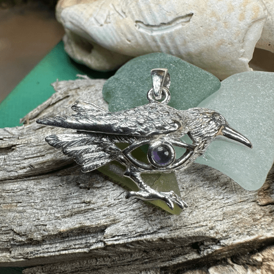 Rona Raven Necklace in Sterling Silver Pendant La Vie Bien Rona Raven Necklace in Sterling Silver