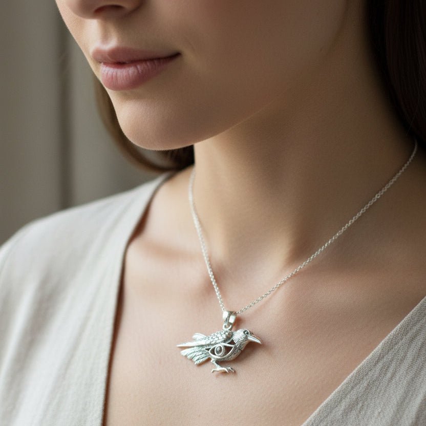 Rona Raven Necklace in Sterling Silver Pendant La Vie Bien Rona Raven Necklace in Sterling Silver