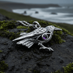 Rona Raven Necklace in Sterling Silver Pendant La Vie Bien Rona Raven Necklace in Sterling Silver
