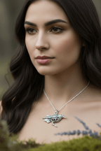 Rona Raven Necklace in Sterling Silver Pendant La Vie Bien Rona Raven Necklace in Sterling Silver