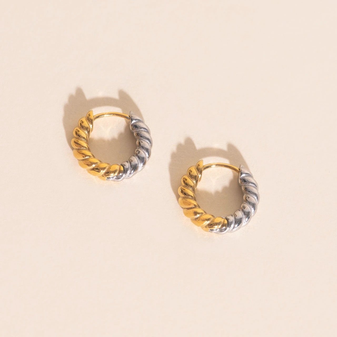 Rope Chunky Rounded Huggie Hoop Earrings by Oh Clementine