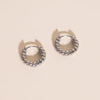 Rope Chunky Rounded Huggie Hoop Earrings Chunky Rounded Huggie Hoops La Vie Bien Rope Chunky Rounded Huggie Hoop Earrings