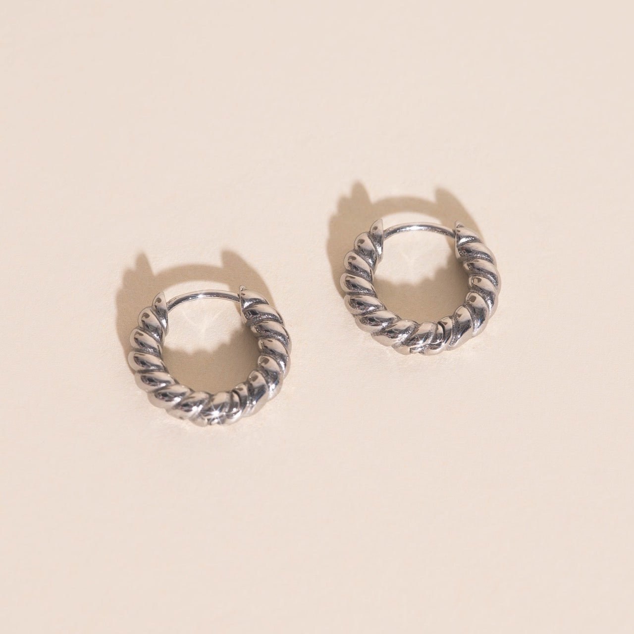 Rope Chunky Rounded Huggie Hoop Earrings Chunky Rounded Huggie Hoops La Vie Bien Rope Chunky Rounded Huggie Hoop Earrings