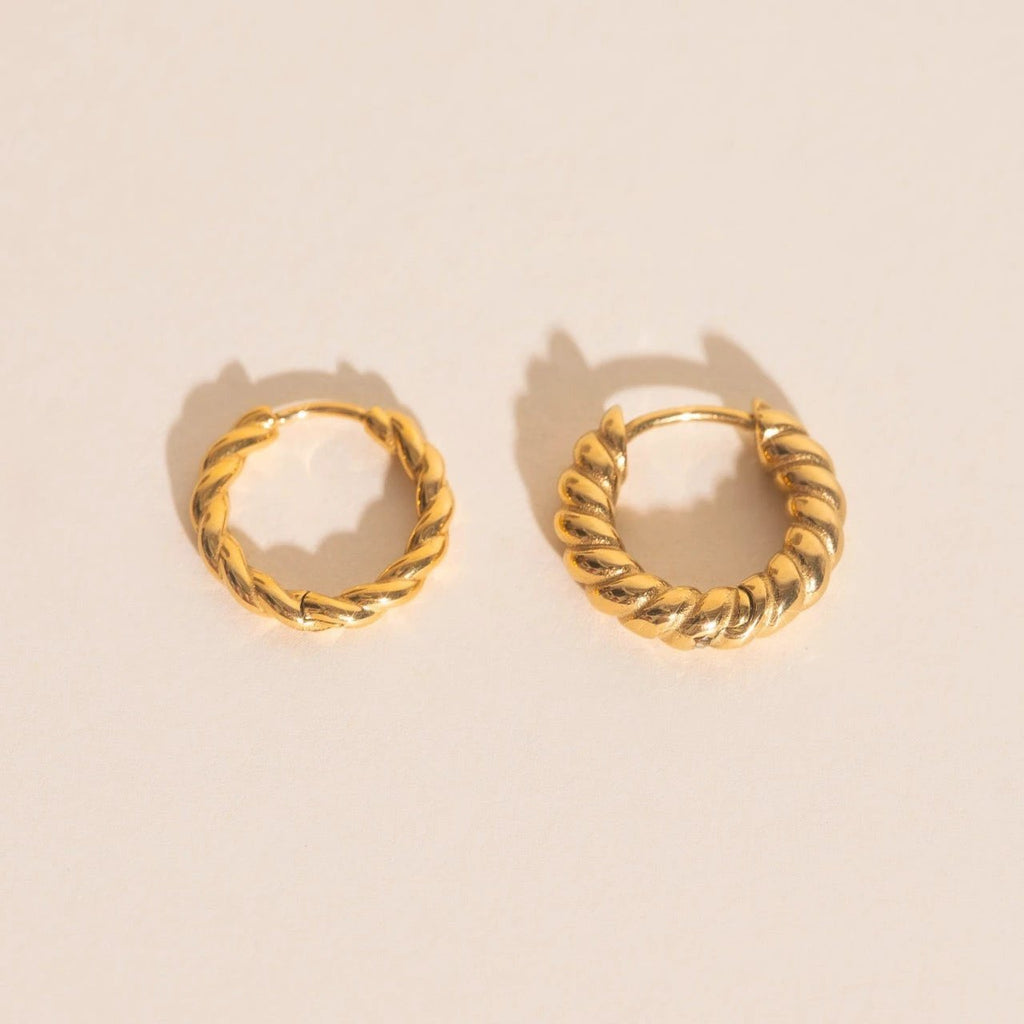 Rope Chunky Rounded Huggie Hoop Earrings by Oh Clementine