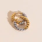 Rope Chunky Rounded Huggie Hoop Earrings Chunky Rounded Huggie Hoops La Vie Bien Rope Chunky Rounded Huggie Hoop Earrings