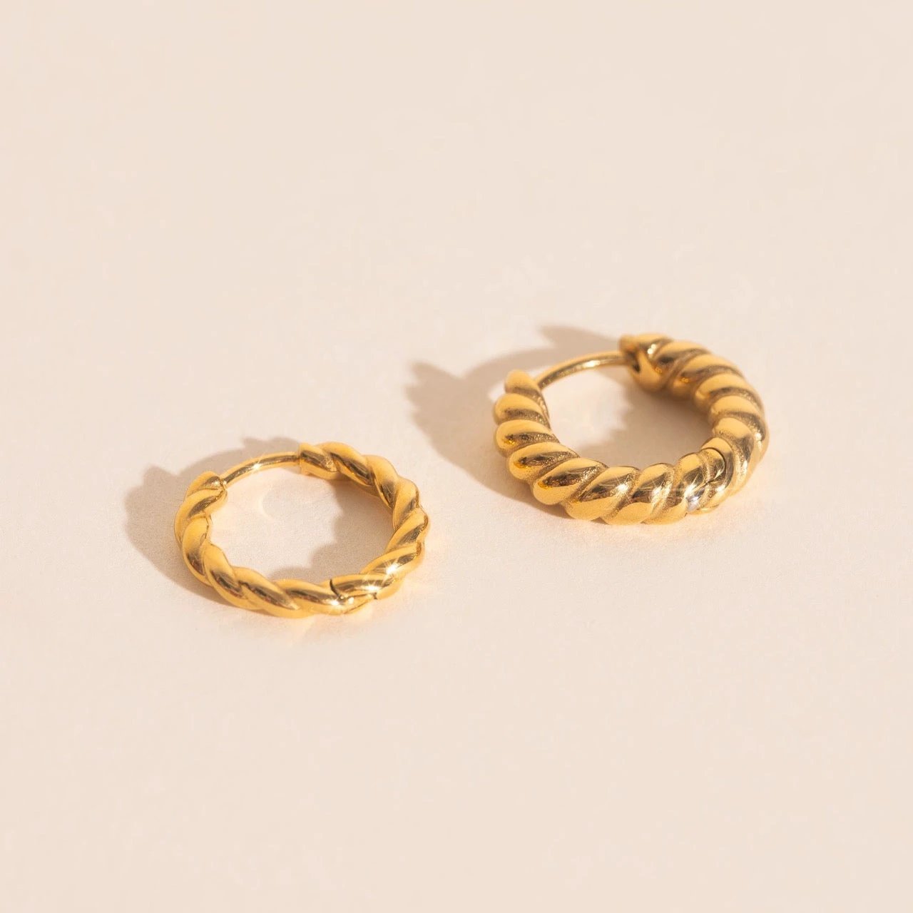 Rope Chunky Rounded Huggie Hoop Earrings by Oh Clementine