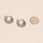 Rope Chunky Rounded Huggie Hoop Earrings by Oh Clementine