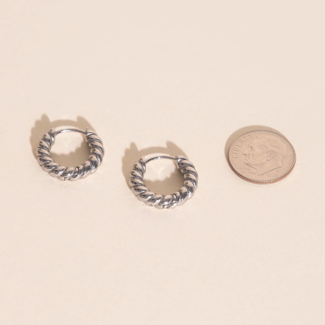 Rope Chunky Rounded Huggie Hoop Earrings by Oh Clementine