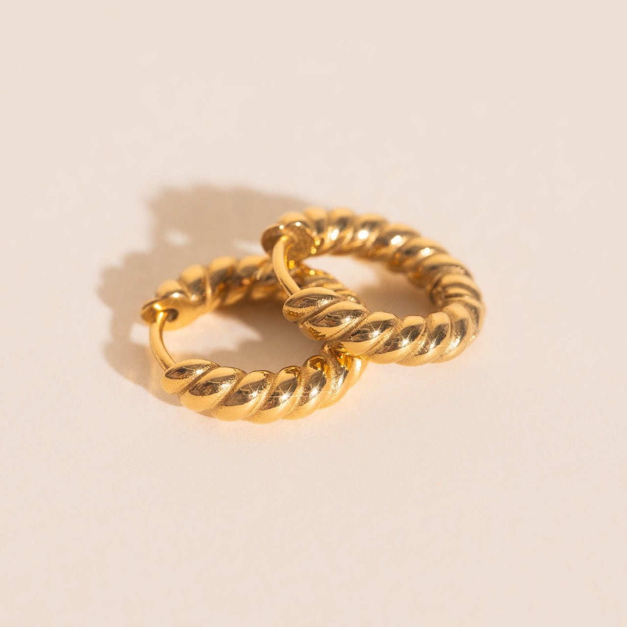 Rope Chunky Rounded Huggie Hoop Earrings Chunky Rounded Huggie Hoops La Vie Bien Rope Chunky Rounded Huggie Hoop Earrings