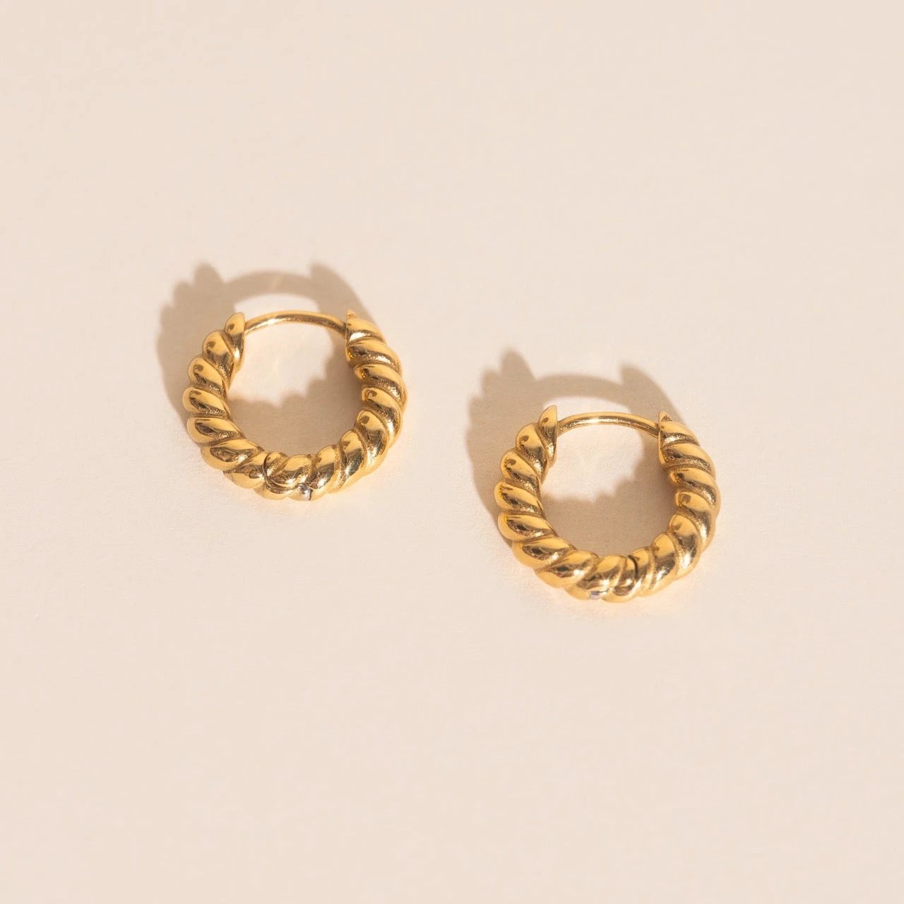 Rope Chunky Rounded Huggie Hoop Earrings by Oh Clementine