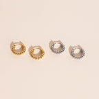 Rope Chunky Rounded Huggie Hoop Earrings Chunky Rounded Huggie Hoops La Vie Bien Rope Chunky Rounded Huggie Hoop Earrings