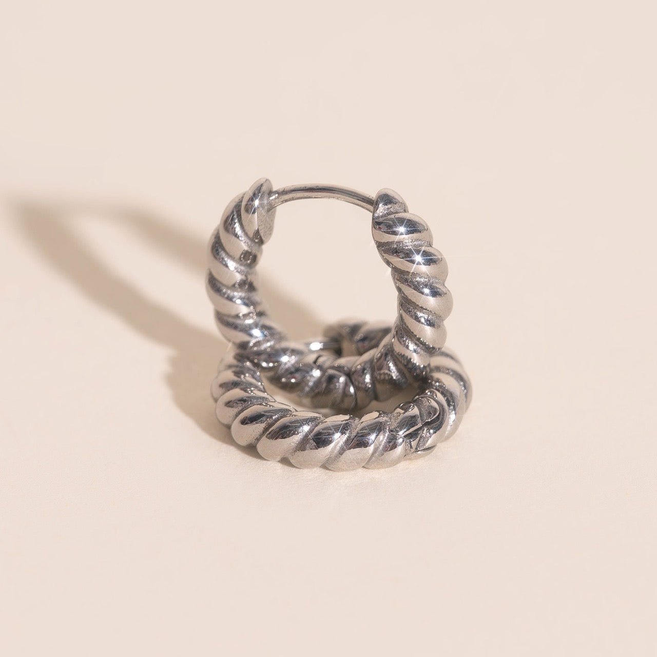 Rope Chunky Rounded Huggie Hoop Earrings Chunky Rounded Huggie Hoops La Vie Bien Rope Chunky Rounded Huggie Hoop Earrings