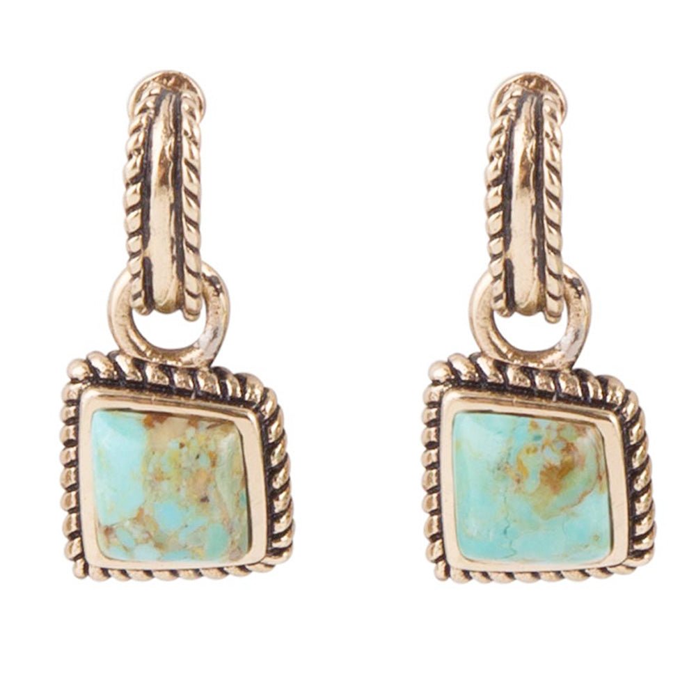 Roped Around Turquoise and Bronze Earrings Earrings La Vie Bien Roped Around Turquoise and Bronze Earrings