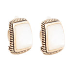 Roped Mother of Pearl Golden Clip Earrings by Barse Jewelry