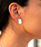 Roped Mother of Pearl Golden Clip Earrings by Barse Jewelry