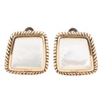 Roped Mother of Pearl Golden Clip Earrings by Barse Jewelry