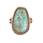 Roped Blue Turquoise Golden Ring