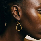 Rosa Brass Twisted Hoop Earrings Earrings La Vie Bien Rosa Brass Twisted Hoop Earrings