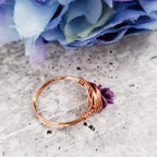 Rose Bead Wire Wrapped Ring Finger Rings La Vie Bien Rose Bead Wire Wrapped Ring