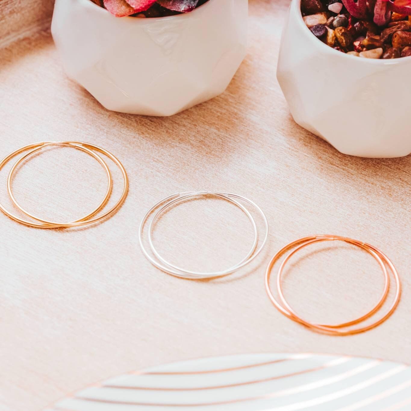 Rose Gold Hoop Earrings Earrings La Vie Bien Rose Gold Hoop Earrings