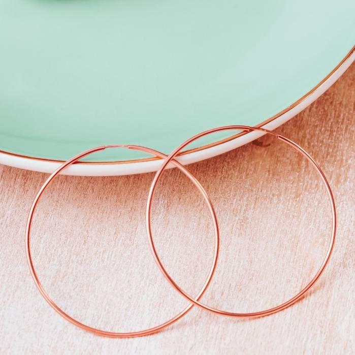 Rose Gold Hoop Earrings Earrings La Vie Bien Rose Gold Hoop Earrings
