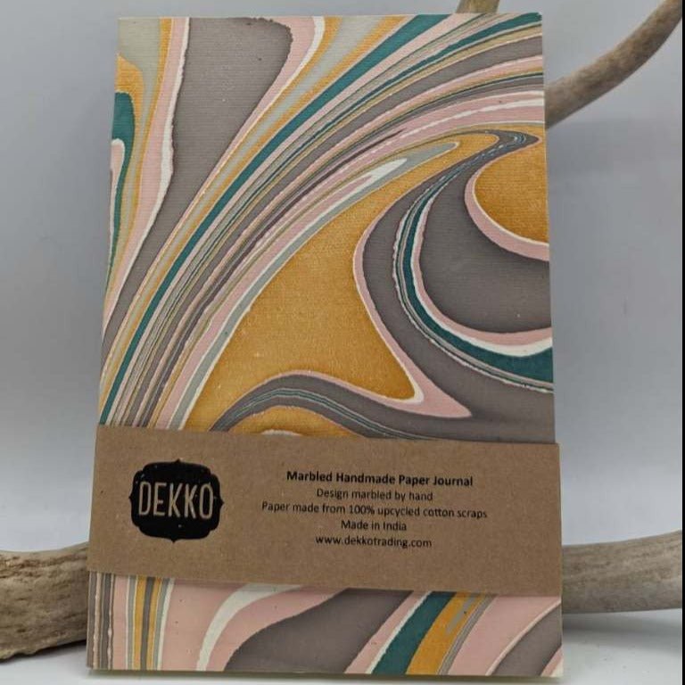 Rose Gold Marbled Paper Journal