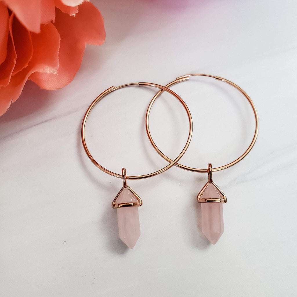 Rose Gold Petite Spikes Endless Hoop Earrings Crystal Earrings La Vie Bien Rose Gold Petite Spikes Endless Hoop Earrings