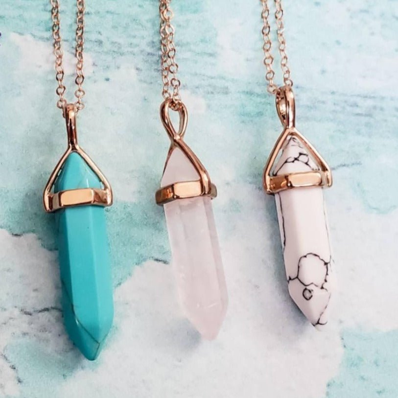 Rose Gold Spike Layering Necklace Crystal Necklaces La Vie Bien Rose Gold Spike Layering Necklace