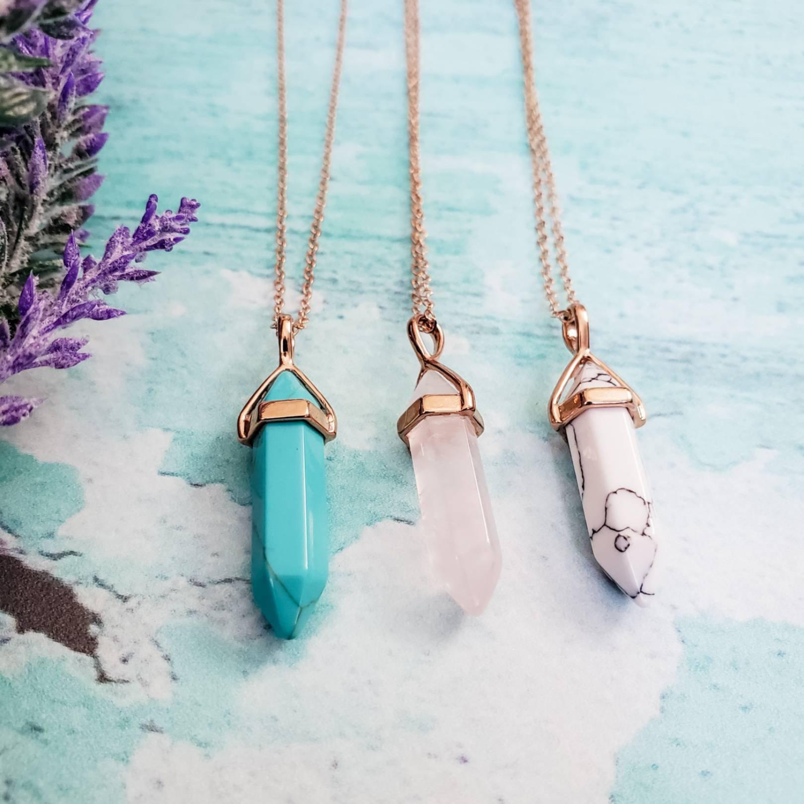 Rose Gold Spike Layering Necklace Crystal Necklaces La Vie Bien Rose Gold Spike Layering Necklace