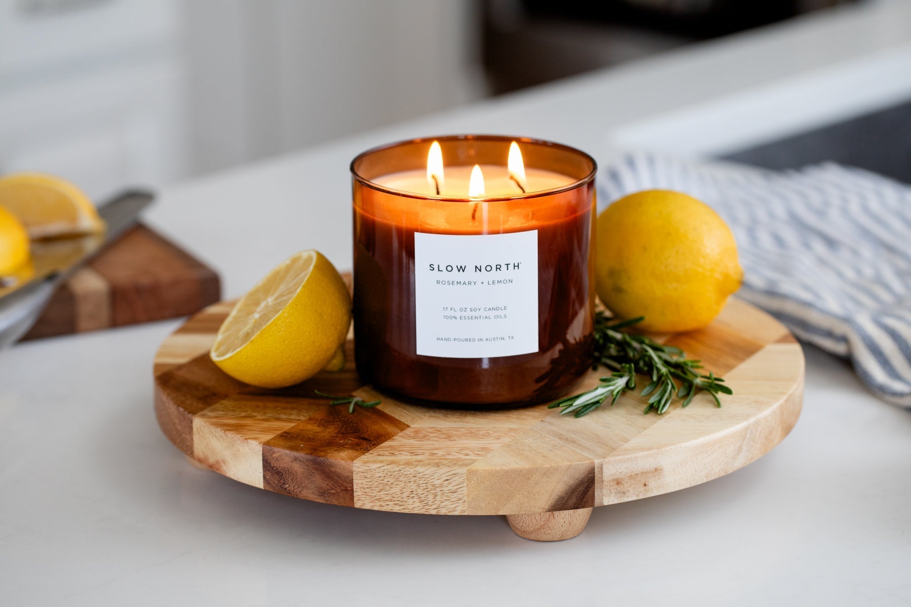Rosemary + Lemon - Signature 3 - Wick Candle Signature 3 - Wick Candle La Vie Bien Rosemary + Lemon - Signature 3 - Wick Candle