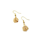 Rosette gold earrings by Alegria Accessories Inc