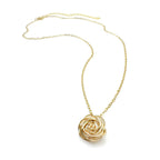 Rosette gold necklace by Alegria Accessories Inc