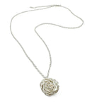 Rosette silver necklace by Alegria Accessories Inc