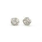 Rosette silver stud earrings by Alegria Accessories Inc
