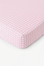 Rosey Pink Gingham Crib Sheet La Vie Bien Rosey Pink Gingham Crib Sheet